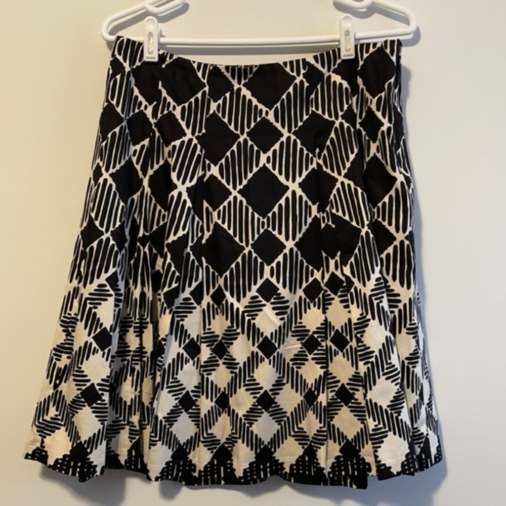 Talbots Pleated Midi Checkered Side Zip Skirt Size 4